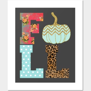 Fall Sparkle Letters Posters and Art